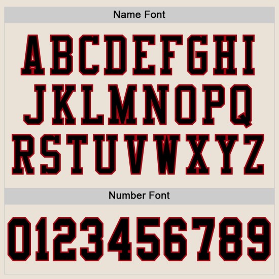 Maglia da calcio personalizzata nera e rossa autentica in rete color crema