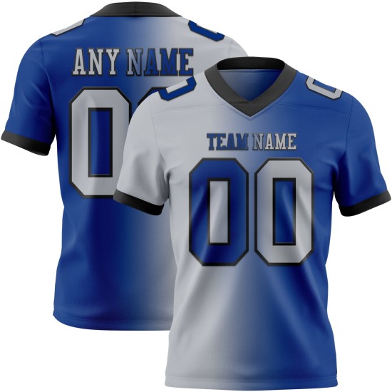 Maglia da calcio personalizzata autentica alla moda in maglia grigio-nera, sfumatura reale Maglia da calcio personalizzata autentica alla moda in maglia grigio-nera, sfumatura reale