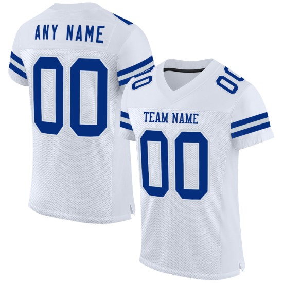 Maglia da calcio bianca autentica Royal-Silver Mesh personalizzata Maglia da calcio bianca autentica Royal-Silver Mesh personalizzata