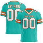 Maglia da calcio Aqua Mesh personalizzata, bianca e arancione, autentica Maglia da calcio Aqua Mesh personalizzata, bianca e arancione, autentica
