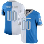 Maglia da calcio Split personalizzata, maglia in polvere grigio-bianca, blu moda Maglia da calcio Split personalizzata, maglia in polvere grigio-bianca, blu moda