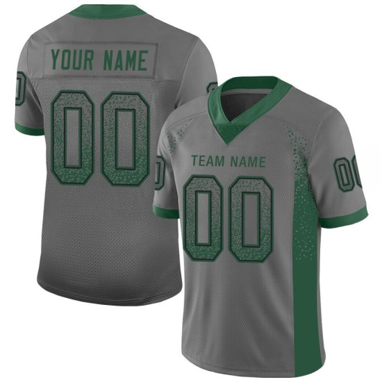 Maglia da football personalizzata Drift in maglia grigia moda verde-nera Gotham Maglia da football personalizzata Drift in maglia grigia moda verde-nera Gotham