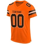 Maglia da calcio arancione personalizzata, maglia autentica marrone-bianca Maglia da calcio arancione personalizzata, maglia autentica marrone-bianca