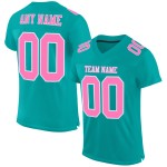Maglia da calcio a rete Aqua personalizzata autentica rosa-bianca Maglia da calcio a rete Aqua personalizzata autentica rosa-bianca