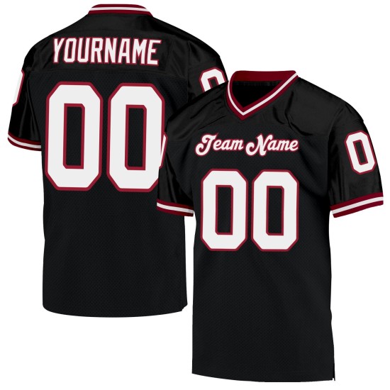 Maglia da football nera e bianca Cardinal, autentica e personalizzata, stile retrò Maglia da football nera e bianca Cardinal, autentica e personalizzata, stile retrò